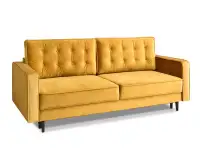 Sofa rozkładana LAVIA MUSZTARDOWA z weluru do pokoju