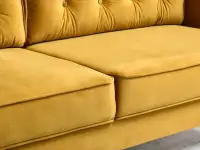Sofa rozkładana LAVIA MUSZTARDOWA z weluru do pokoju - miękkie siedzisko