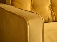 Sofa rozkładana LAVIA MUSZTARDOWA z weluru do pokoju - welurowa tkanina