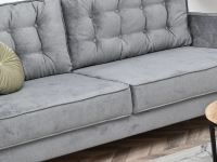 Sofa rozkładana LAVIA SZARA tapicerowana tkaniną - komfortowa bryła