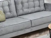 Sofa rozkładana LAVIA SZARA tapicerowana tkaniną - komfortowa bryła