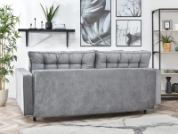 Sofa rozkładana LAVIA SZARA tapicerowana tkaniną - wolnostojący tył