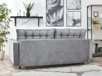 Sofa rozkładana LAVIA SZARA tapicerowana tkaniną - wolnostojący tył