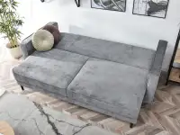 Sofa rozkładana LAVIA SZARA tapicerowana tkaniną - funkcja spania