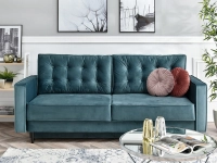 Sofa lavia turkusowy welur, podstawa czarny