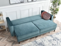 Sofa LAVIA TURKUS pikowana ze schowkiem i funkcją spania - funkcja spania