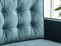 Sofa LAVIA TURKUS pikowana ze schowkiem i funkcją spania - pikowane poduchy
