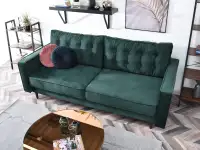 Komfortowa sofa wolnostojąca LAVIA BUTELKOWA ZIELEŃ - widok z góry