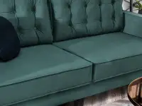 Komfortowa sofa wolnostojąca LAVIA BUTELKOWA ZIELEŃ - miękkie siedzisko