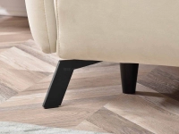 Sofa LULU ECRU tapicerowana welurem z funkcją rozkładania - stalowe nóżki