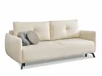 Sofa LULU ECRU tapicerowana welurem z funkcją rozkładania