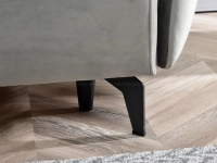 Sofa LULU SZARA welurowa z funkcją spania i pojemnikiem - metalowe nóżki