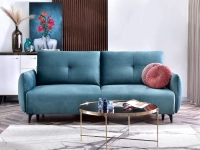 Sofa lulu turkusowy welur, podstawa czarny