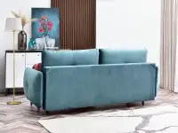 Sofa welurowa LULU MORSKA z funkcją spania - tył sofy