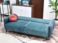 Sofa welurowa LULU MORSKA z funkcją spania - mebel po rozłożeniu