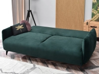 Kanapa z weluru LULU ZIELONA rozkładana na nóżkach z metalu - funkcja spania