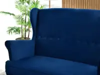 Sofa tapicerowana welurem MALMO GRANAT - BUK - wygodne oparcie