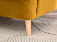 Sofa dwuosobowa tapicerowana MALMO MIODOWY WELUR - BUK  - drewniane nóżki