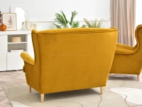 Sofa dwuosobowa tapicerowana MALMO MIODOWY WELUR - BUK  - tapicerowany tył