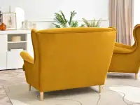 Sofa dwuosobowa tapicerowana MALMO MIODOWY WELUR - BUK  - tapicerowany tył
