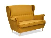 Sofa dwuosobowa tapicerowana MALMO MIODOWY WELUR - BUK 
