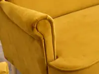 Sofa dwuosobowa tapicerowana MALMO MIODOWY WELUR - BUK  - charakterystyczne detale
