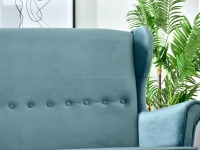 Sofa uszak MALMO MORSKI - NOGI BUK - sofa z pikowaniem