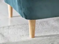 Sofa uszak MALMO MORSKI - NOGI BUK - kanapa  z drewnianymi nogami