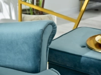 Sofa uszak MALMO MORSKI - NOGI BUK - sofa z podłokietnikami