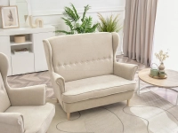 Sofa wypoczynkowa MALMO PIASKOWA - nogi BUK -  kanapa bez funkcji spania