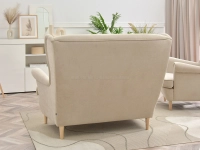 Sofa wypoczynkowa MALMO PIASKOWA - nogi BUK - stylowa kanapa 