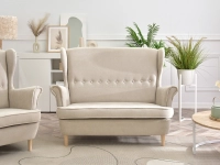 Sofa malmo piaskowy tkanina, podstawa buk