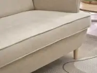 Sofa wypoczynkowa MALMO PIASKOWA - nogi BUK - wygodna poduszka siedziska