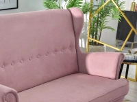 Skandynawska sofa 2 osobowa uszak MALMO PUDROWA - BUK - charakterystyczne detale