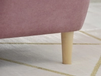 Skandynawska sofa 2 osobowa uszak MALMO PUDROWA - BUK - charakterystyczne detale