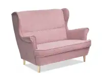 Skandynawska sofa 2 osobowa uszak MALMO PUDROWA - BUK 
