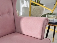 Skandynawska sofa 2 osobowa uszak MALMO PUDROWA - BUK - charakterystyczne detale