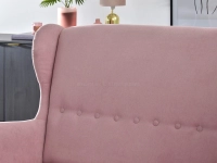 Skandynawska sofa 2 osobowa uszak MALMO PUDROWA - BUK - charakterystyczne detale