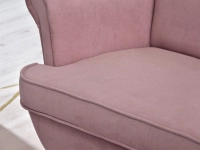 Skandynawska sofa 2 osobowa uszak MALMO PUDROWA - BUK - charakterystyczne detale