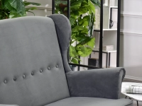 Mała sofa styl skandynawski MALMO SZARA I BUKOWE NÓŻKI - szara sofa do salonu