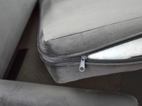 Mała sofa styl skandynawski MALMO SZARA I BUKOWE NÓŻKI - sofa ze zdejmowanym pokrowcem