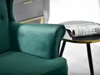 Welurowa kanapa dla dwóch osób MALMO ZIELONA NOGI BUK - detale