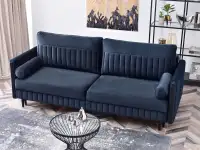 Sofa malone granatowy welur, podstawa czarny