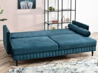 Sofa malone morski welur, podstawa czarny