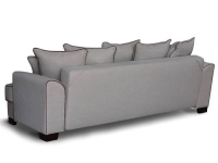 Szara sofa Miss Bibi - tył sofy również obity w tkaninie głównej