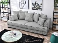Sofa miss bibi pepitka tkanina, podstawa czarny