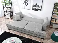 Designerska sofa rozkładana do salonu MISS BIBI pepitka - funckja spania