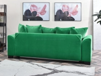 Sofa angielska MISS BIBI ZIELONA rozkładana z poduszkami - tapicerowany tył