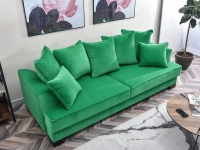 Sofa angielska MISS BIBI ZIELONA rozkładana z poduszkami - widok z góry