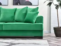 Sofa angielska MISS BIBI ZIELONA rozkładana z poduszkami - wygode siedzisko